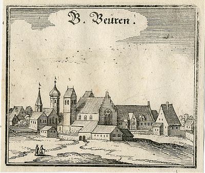 Benediktbeuern Kupferstich, Matthaeus Merian, "Topographia Bavariae"