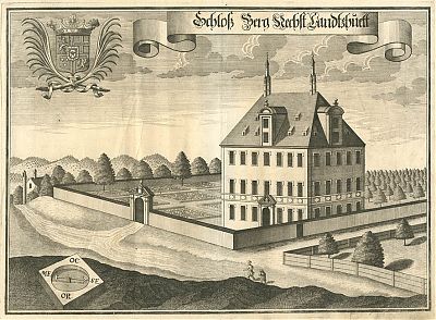Schloß Berg (Landshut) : Kupferstich von Michael Wening, 1723