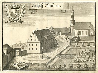 "Schloß Maurn" : Kupferstich von Michael Wening, 1723
