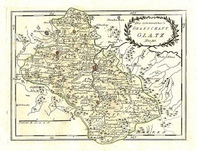 Grafschaft Glatz : Kupferstichkarte v. Franz von Reilly, um 1791