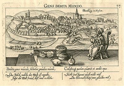Marburg an der Lahn : Kupferstich aus : "Meisner Schatzkästlein", 1625