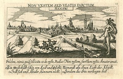 Hanau : Kupferstich aus "Meisner Schatzkästlein", 1627