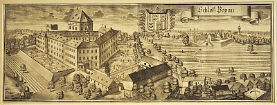 Schloß Poxau : Kupferstich von Michael Wening, Rentamt Landshut, 1723 (Exemplar der Erstauflage)